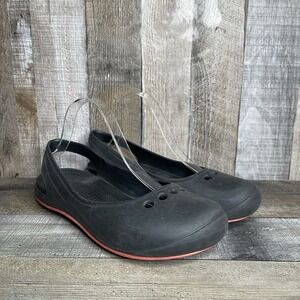 Womens Crocs Skylar Tone Black Slip On Comfort Slingback Ballet Flats Size 9 M